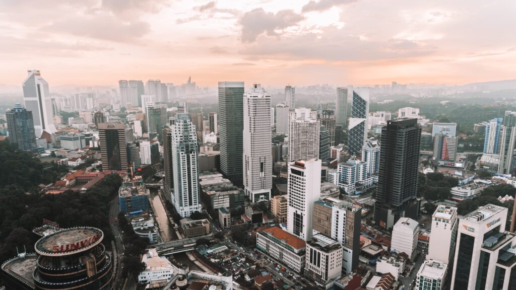 Pandangan udara kota Kuala Lumpur